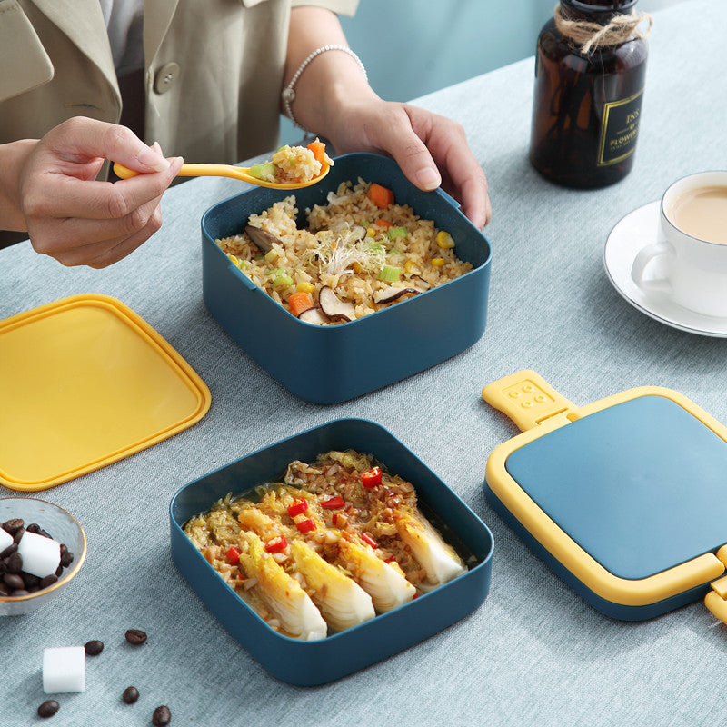 Japanese Style Double Layer Portable Lunch Box Microwave Safe
