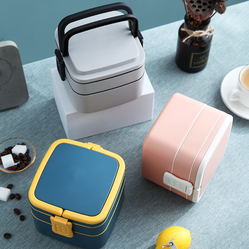 Japanese Style Double Layer Portable Lunch Box Microwave Safe