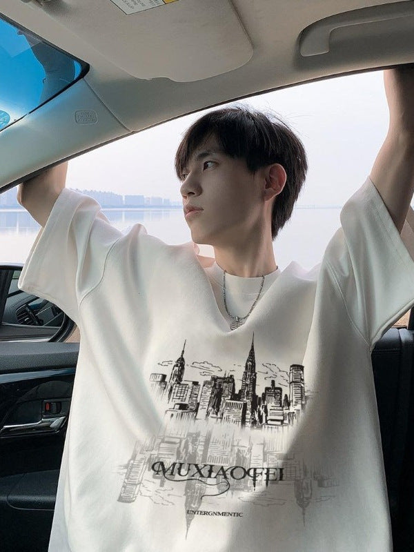 Men’s 100% Cotton Printed T-Shirt – Summer Hong Kong Fit