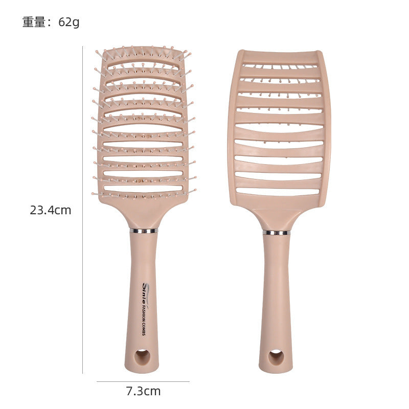 Macaron Curved Rib Comb | Scalp Massage & Fluffy Styling
