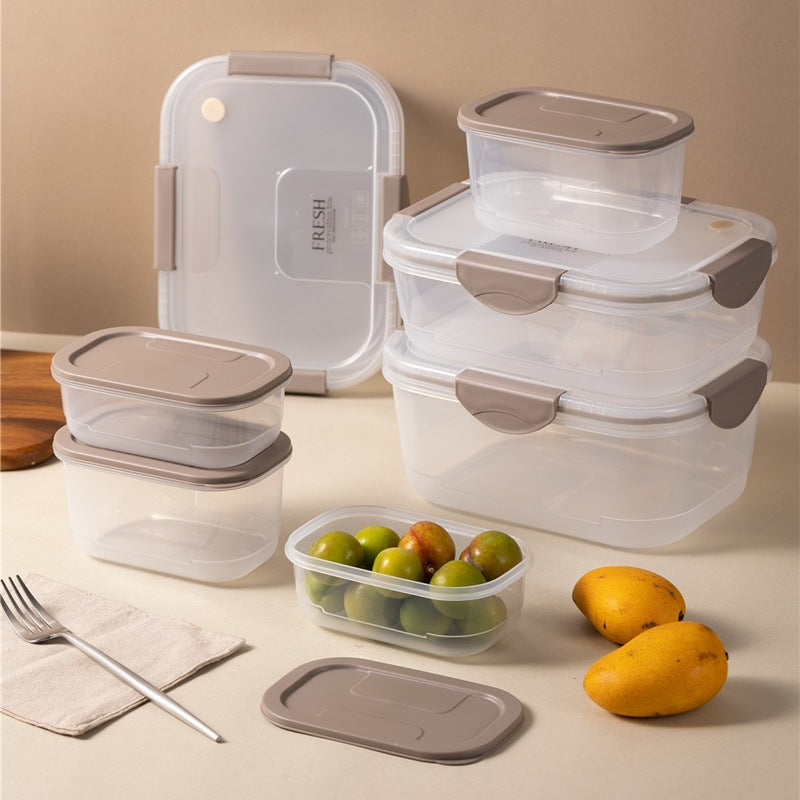 Food Grade Plastic Storage Box Set Leak Proof Sealed Microwave