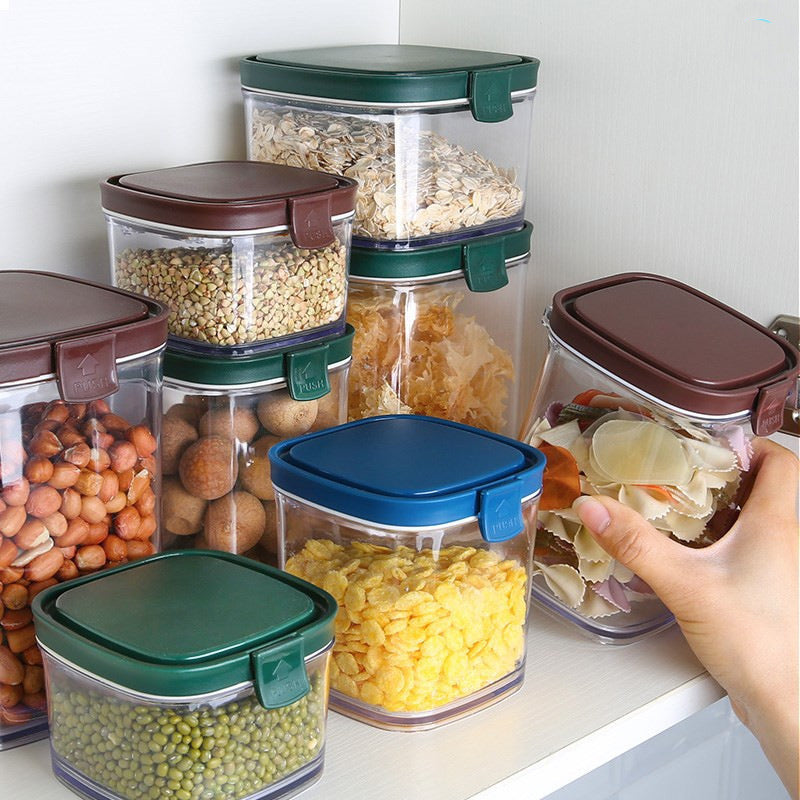 Transparent Grain Sealed Storage Jar Kitchen Snack Preservation