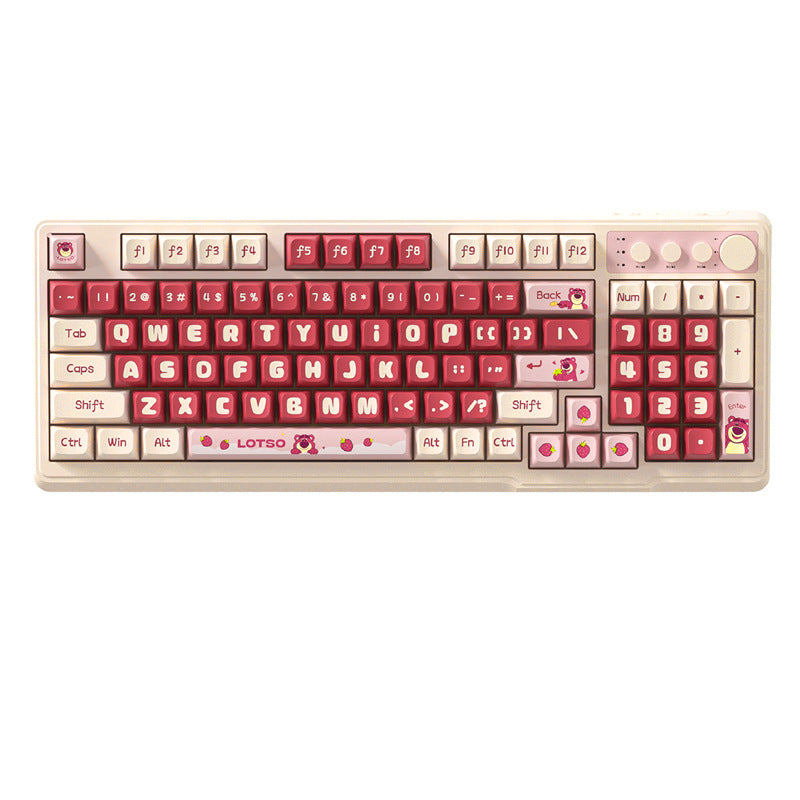 Girls Strawberry Bear Wireless Keyboard & Mouse Set