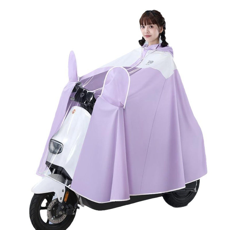 Extra Thick Full-Body E-Bike Raincoat for Women