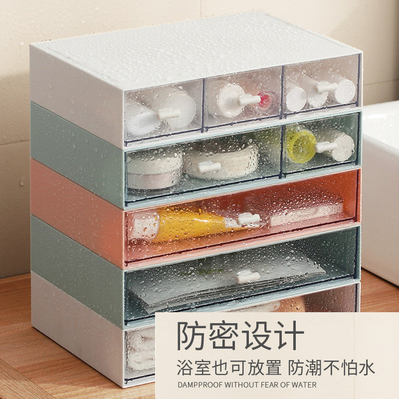 Multi Layer Desktop Storage Box Drawer Organizer Makeup Rack