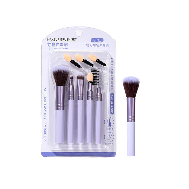 Portable Makeup Brush Set | Sponge Head & Detail