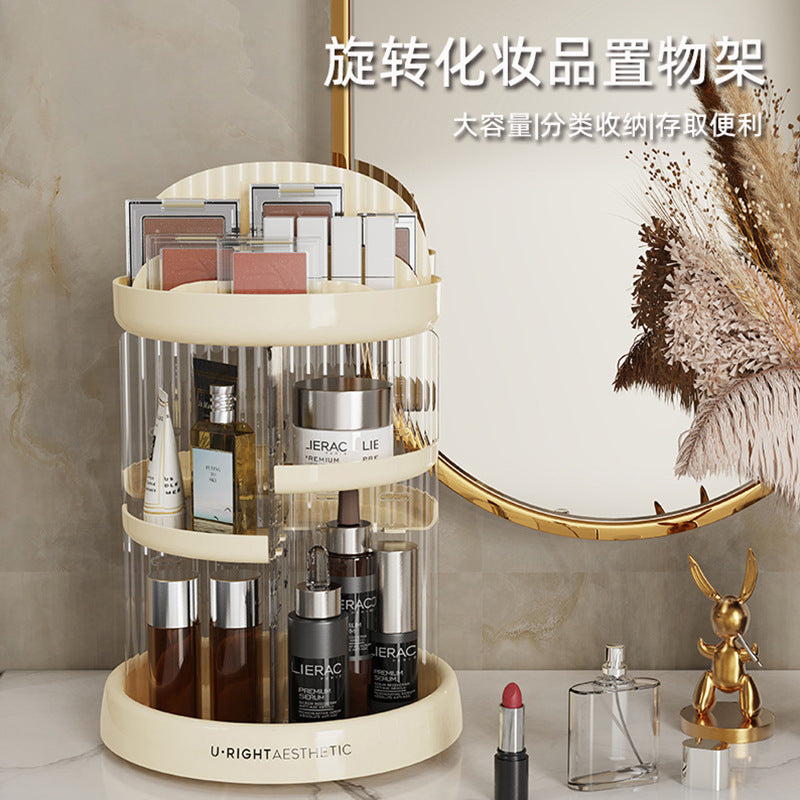 360 Rotating Makeup Storage Rack Desktop Bathroom Organizer Tray