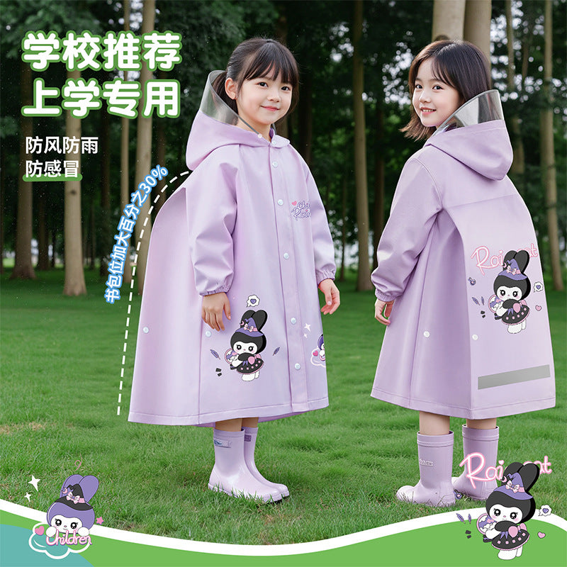 Kids' 2026 Schoolbag-Friendly Raincoat – Cute & Long Protection