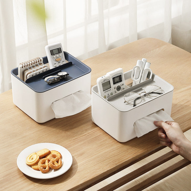 Multi Purpose Paper Towel Box Remote Control Storage Organizer
