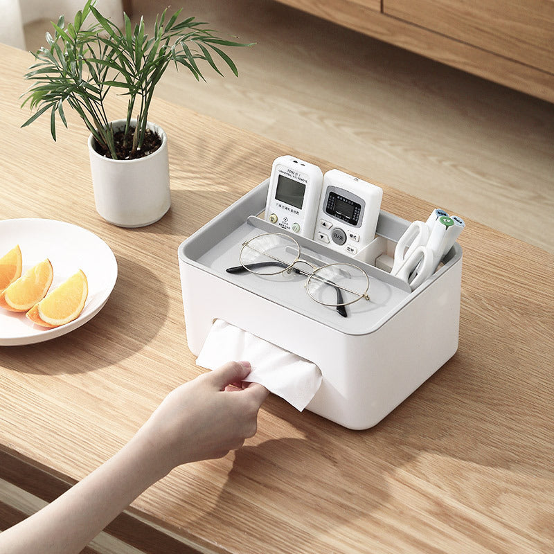 Multi Purpose Paper Towel Box Remote Control Storage Organizer
