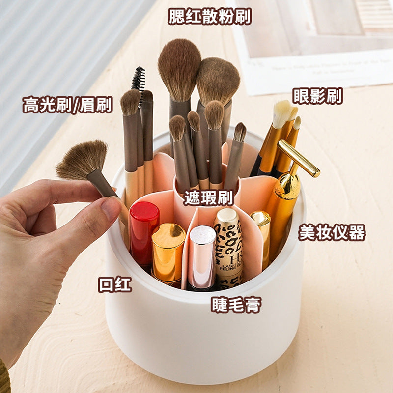 360 Rotating Dustproof Makeup Brush Pen Holder Storage Bucket