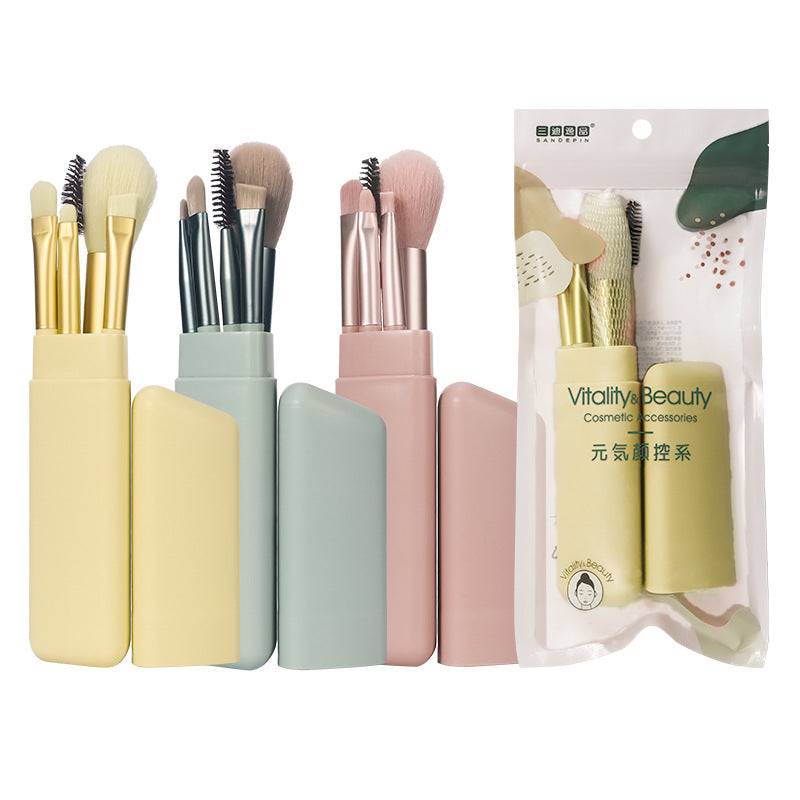 Sandyipin 5-Pc Mini Makeup Brush Set | Student Portable