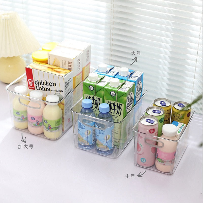 Transparent Desktop Book Storage Box Plastic Organizer Basket