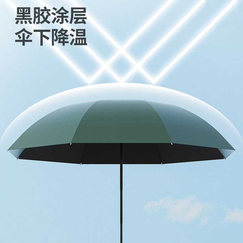 Black Rubber Sunscreen Sun Rain Umbrella Wholesale Logo Gift