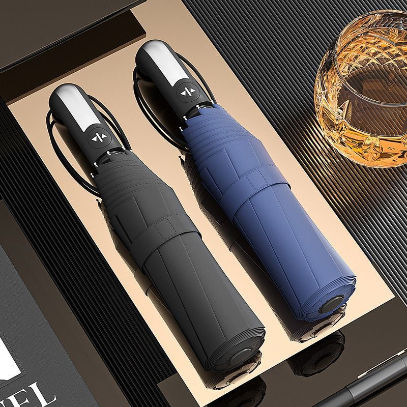 Full Auto Umbrella Dual Sun Rain Ten Bone Business UV BlackU