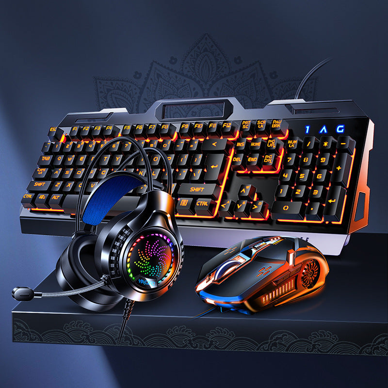 Silver Carving V2 Gaming Keyboard Mouse Headset Set