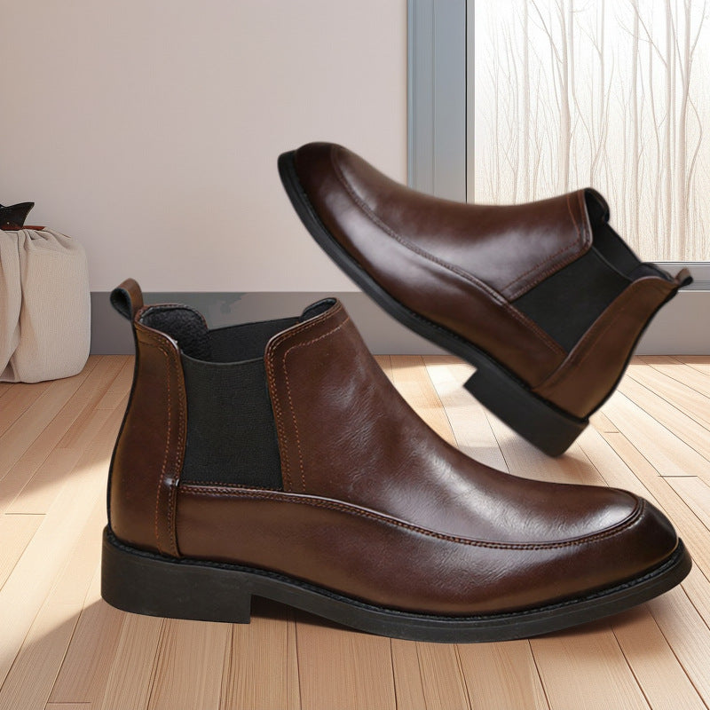 Men’s Chelsea Boots Pointed Leather Ankle Boots