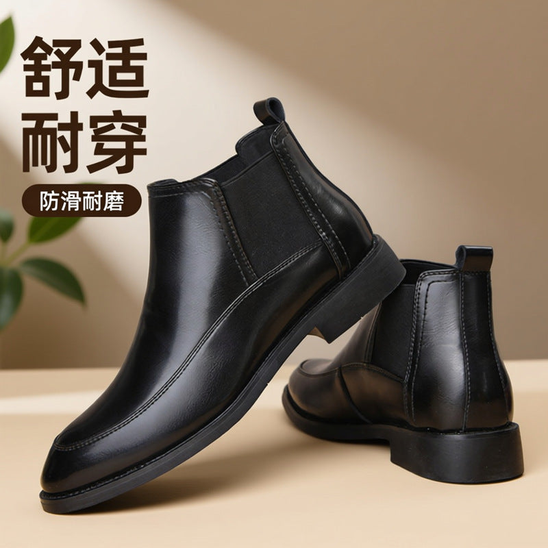 Men’s Chelsea Boots Pointed Leather Ankle Boots