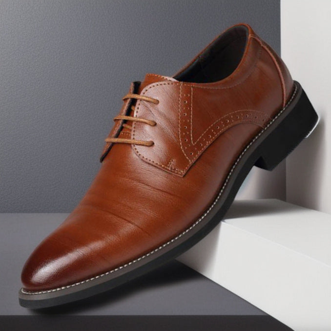 Men’s British Pointed Business Leather Shoes