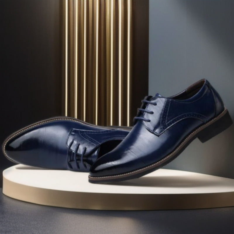 Men’s British Pointed Business Leather Shoes