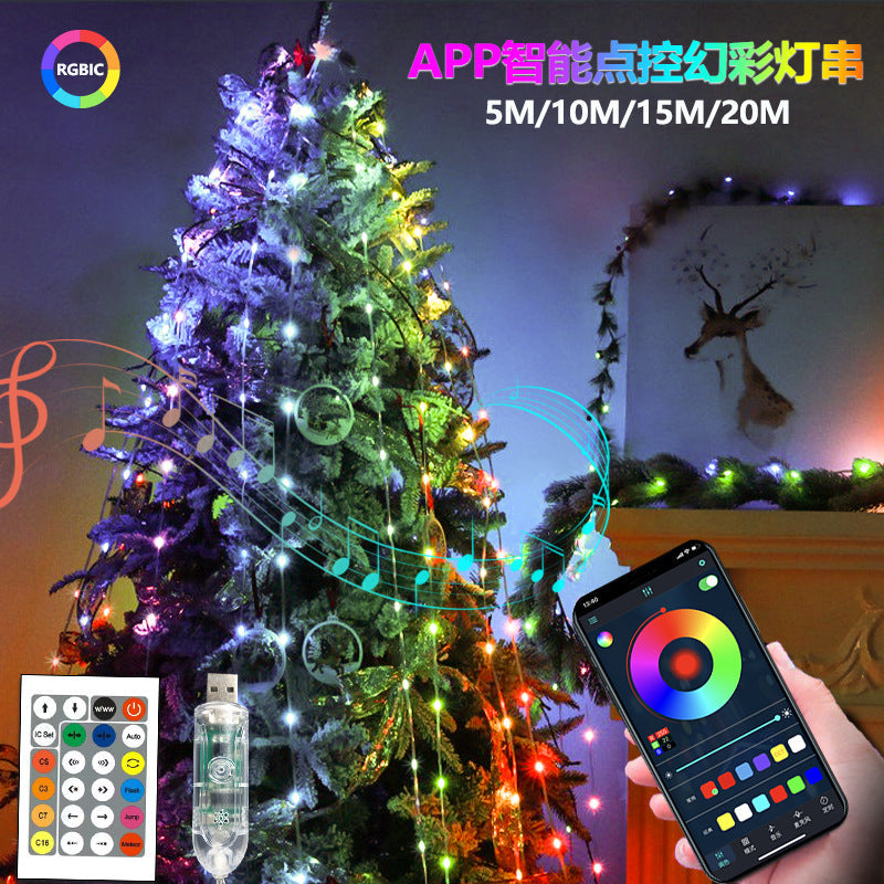 USB RGB String Lights Smart Bluetooth Christmas Lights