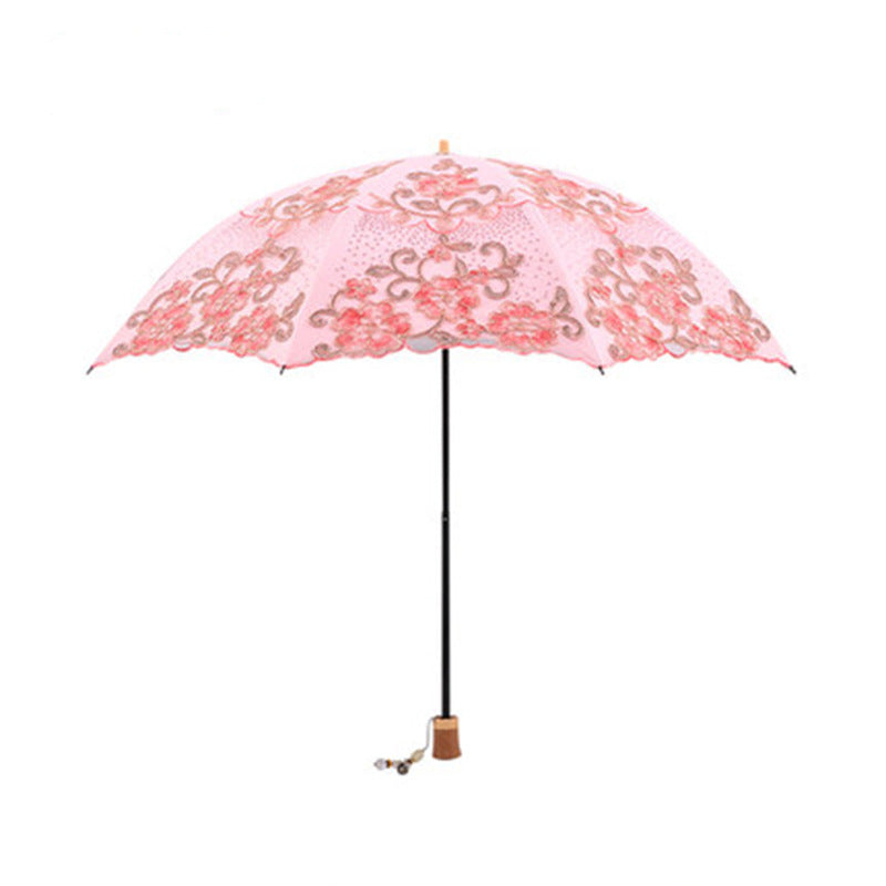 Paradise 23048E Lightweight Two-Fold Embroidered Sun Umbrella