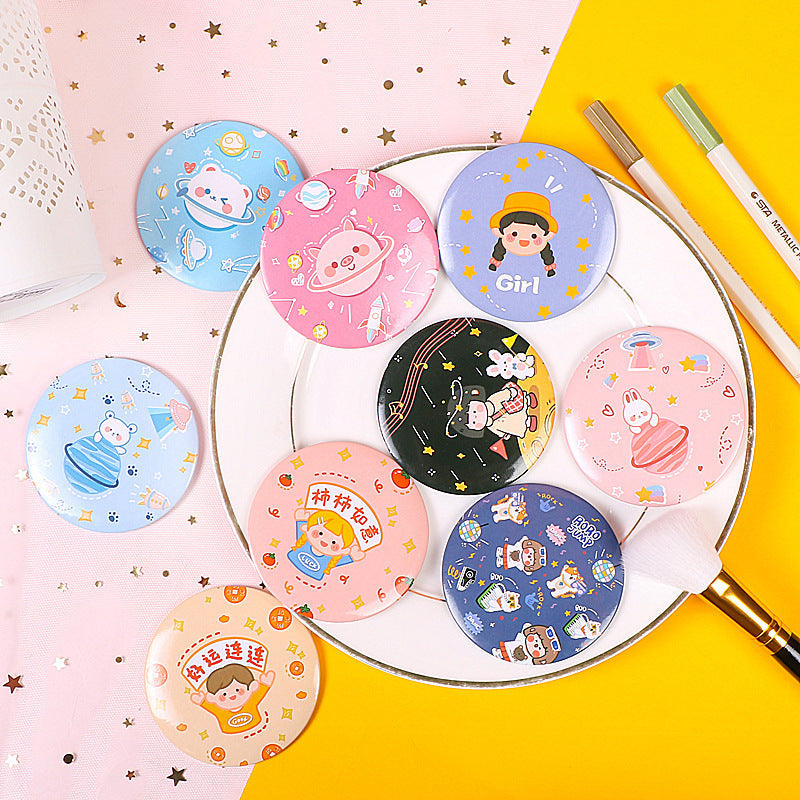 Tinplate Mini Portable Mirror | Korean Cute Makeup Gift