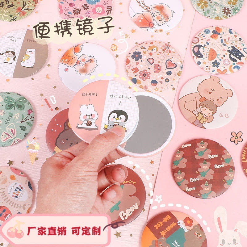 Tinplate Mini Portable Mirror | Korean Cute Makeup Gift