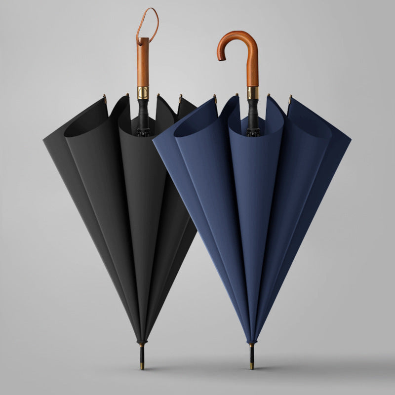 Log High-End Long Handle Large Double Business Gift Umbrella