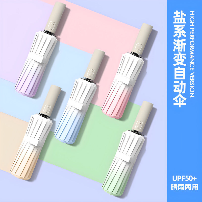 Gradient Color Small Fresh Automatic Sun & Rain Umbrella