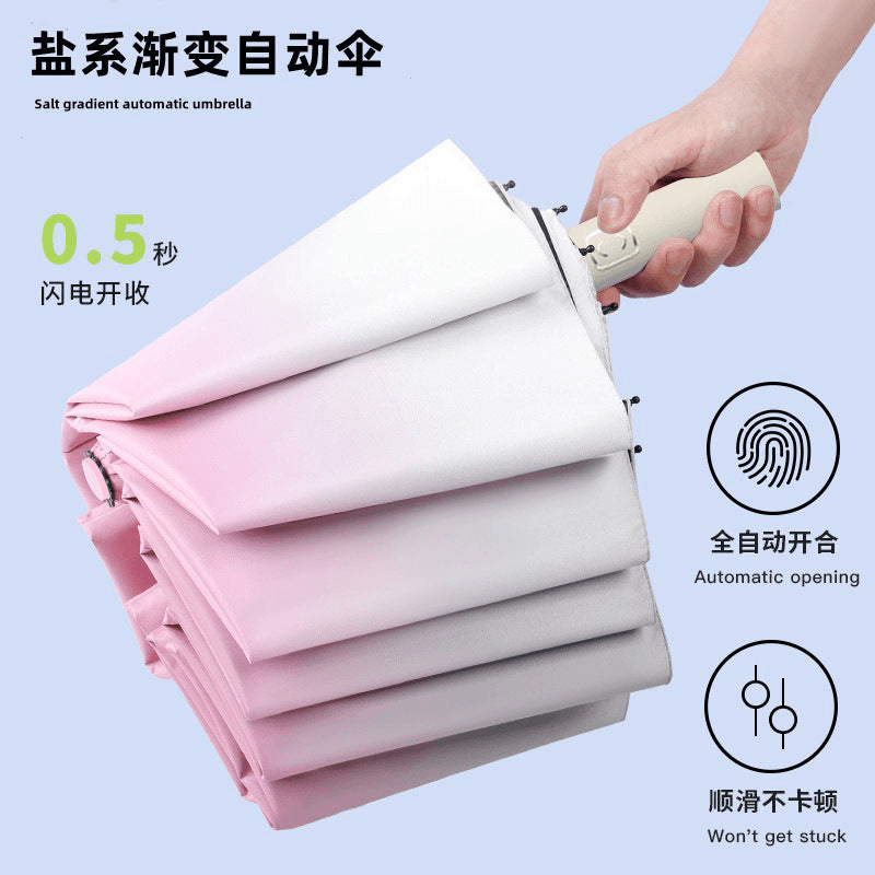 Gradient Color Small Fresh Automatic Sun & Rain Umbrella