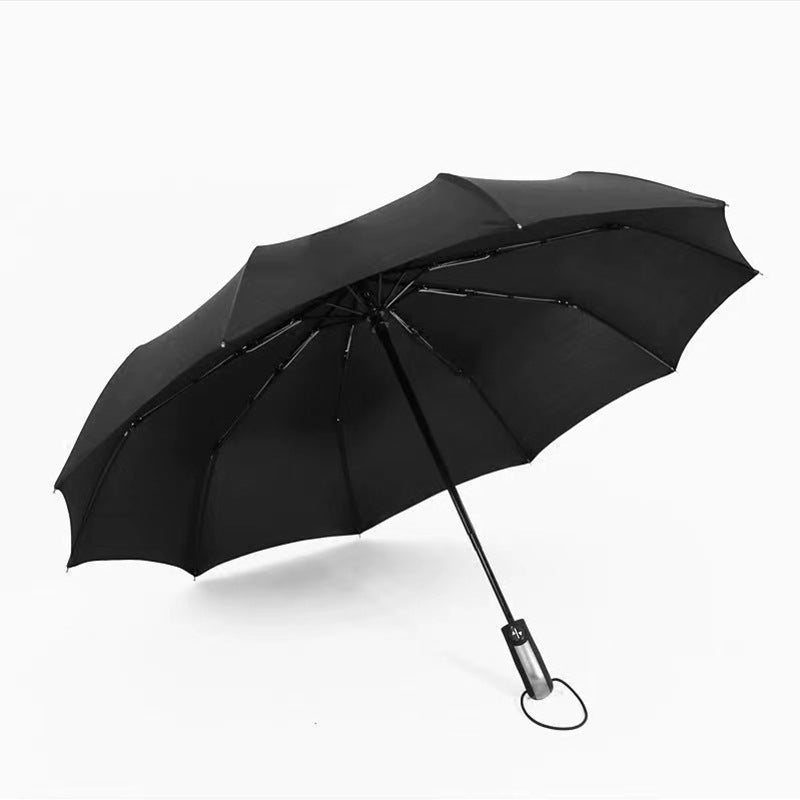 12-Bone Full-Automatic Business Sun Umbrella with Black Rubber
