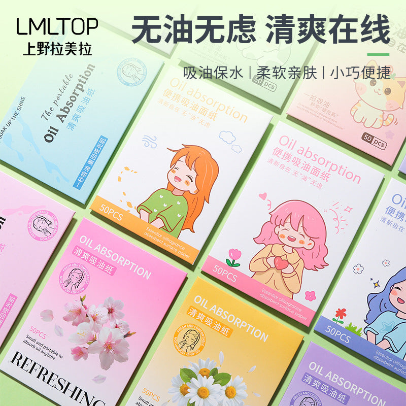 50-Pc Wood & Linseed Oil Paper | Refreshing Facial Matte