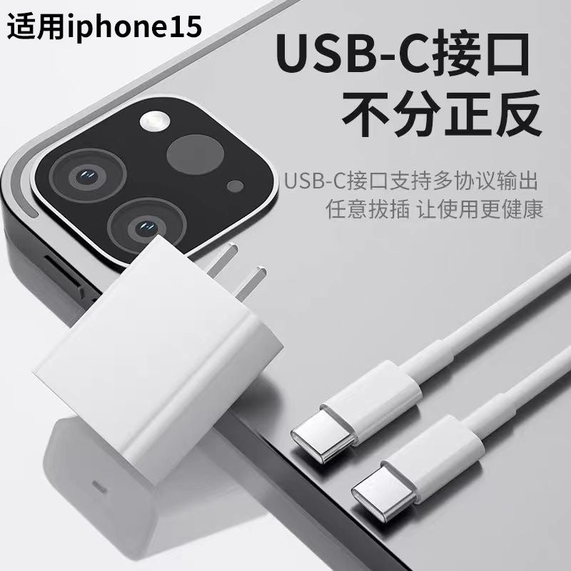 iPhone 15 20W PD Fast Charger & Dual Type-C Cable