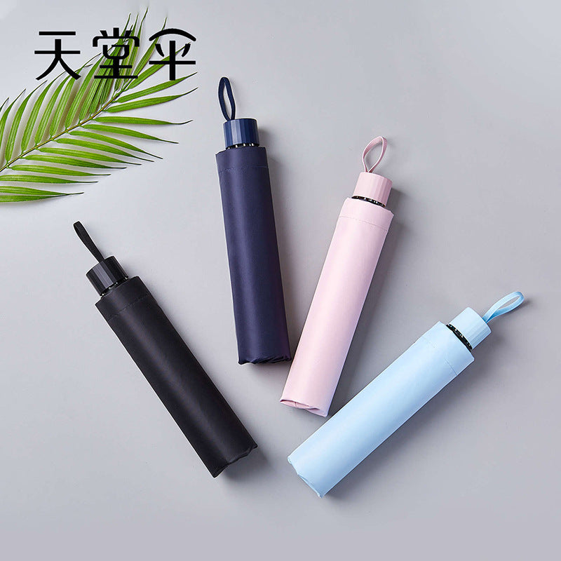 Paradise 38093E 8-Bone Black Glue Folding Sun & Rain Umbrella