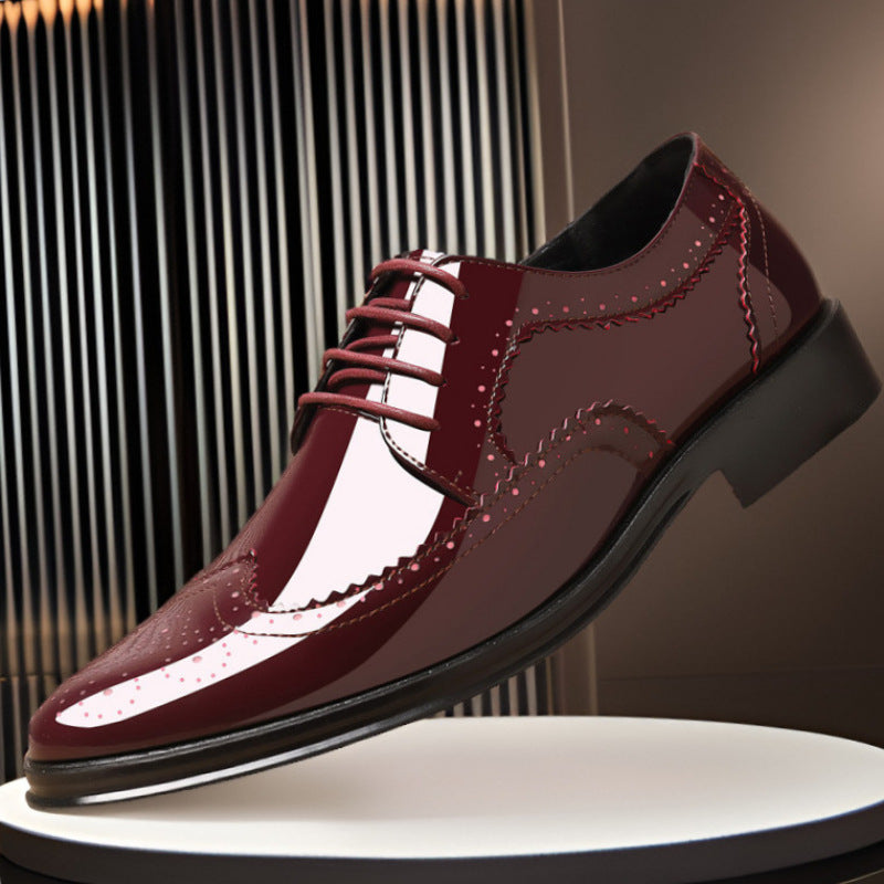 Men’s Patent Brogue Wedding Dress Shoes