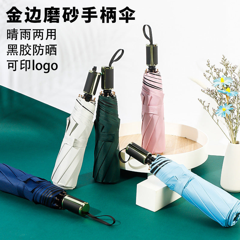 Women’s & Men’s Universal Black Rubber UV-Proof Folding Sun