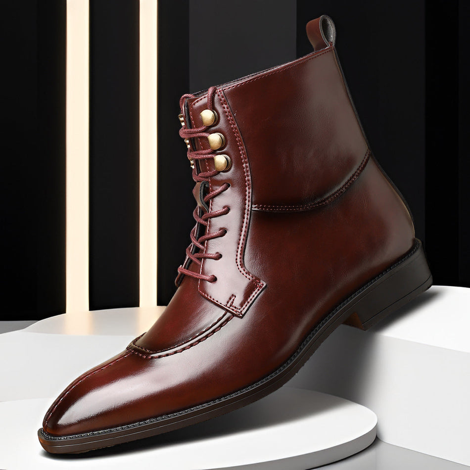 Men’s British Lace-Up Leather Martin Boots