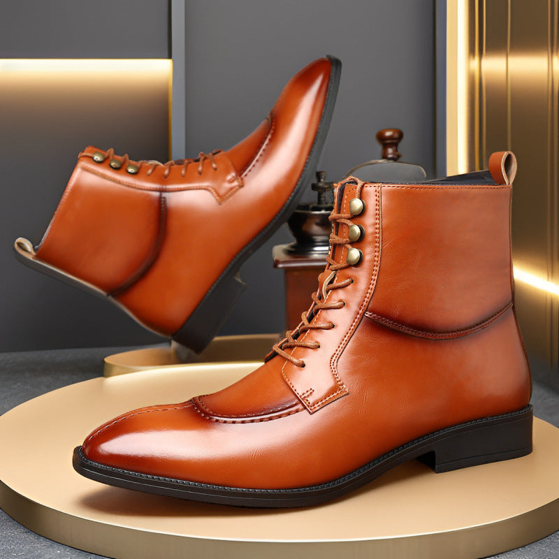 Men’s British Lace-Up Leather Martin Boots