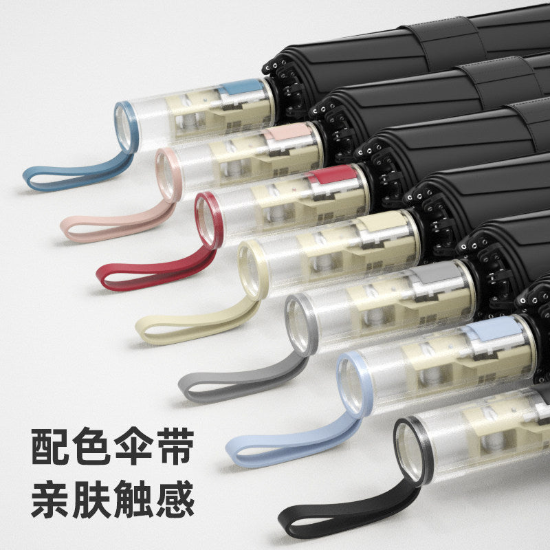 Transparent Handle Anti-Rebound Full-Automatic Reverse Sun & Rain