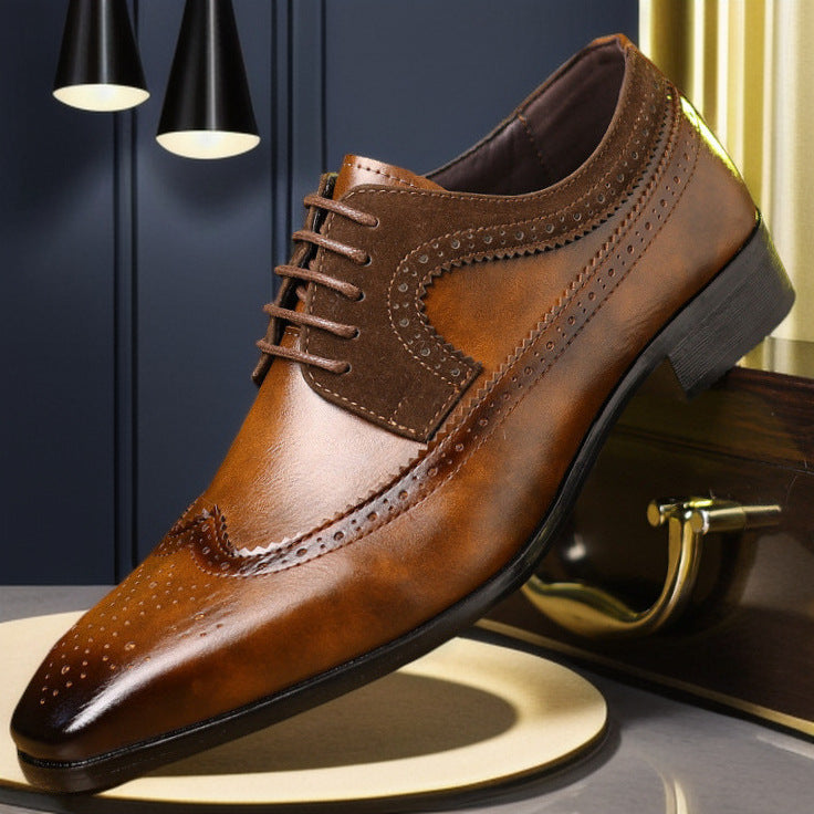 Men’s Brogue Leather Wedding Dress Shoes