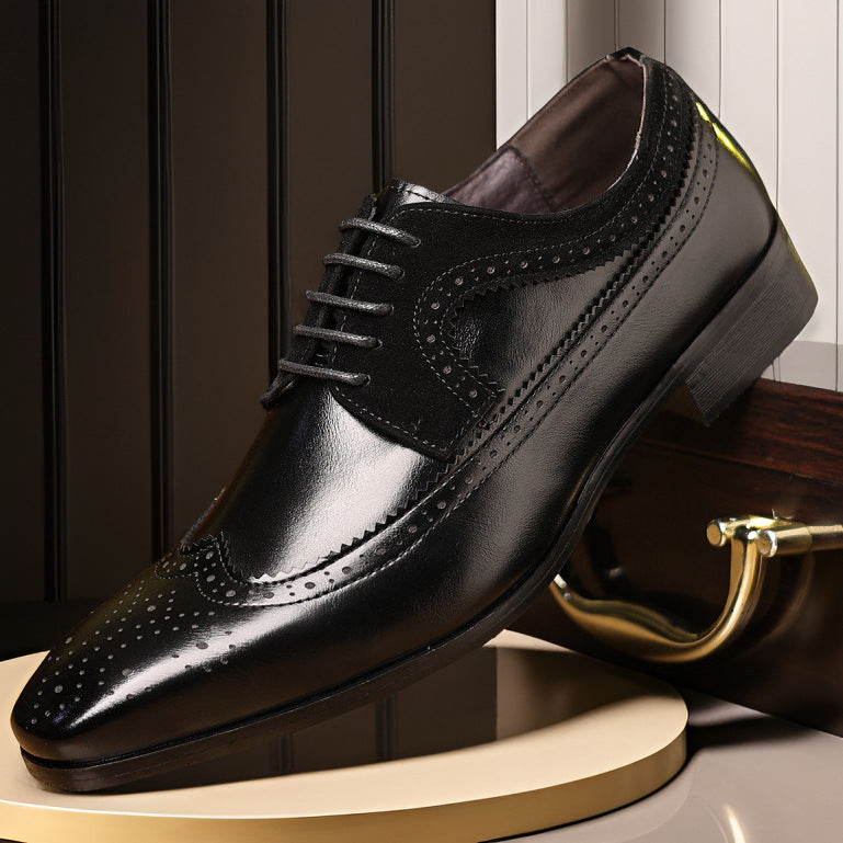 Men’s Brogue Leather Wedding Dress Shoes