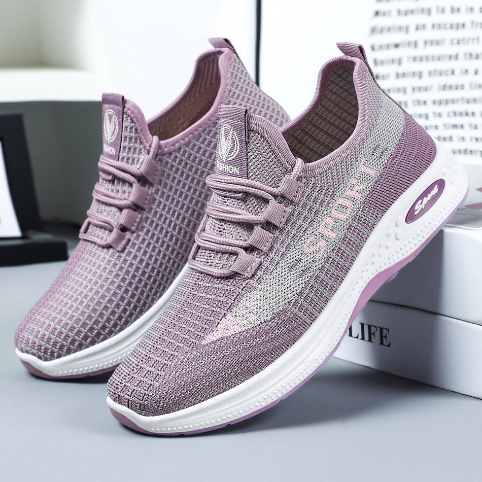 Spring Breathable Fly-Knit Soft-Sole "Not Tired" Women's Running