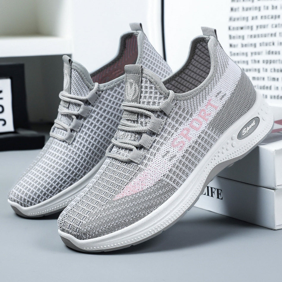 Spring Breathable Fly-Knit Soft-Sole "Not Tired" Women's Running