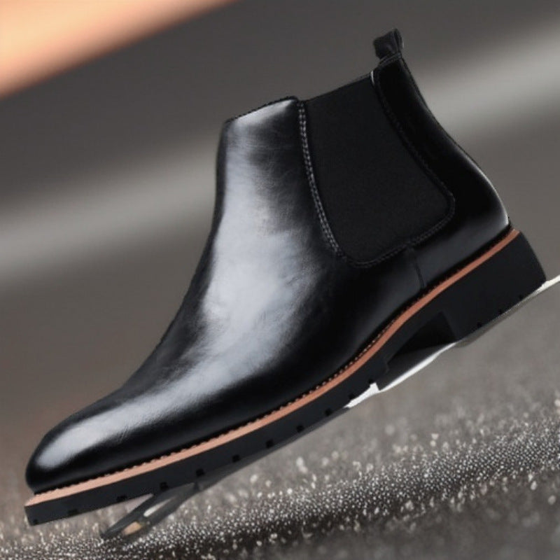 Men’s Chelsea Leather Boots Slip-On Plus Size