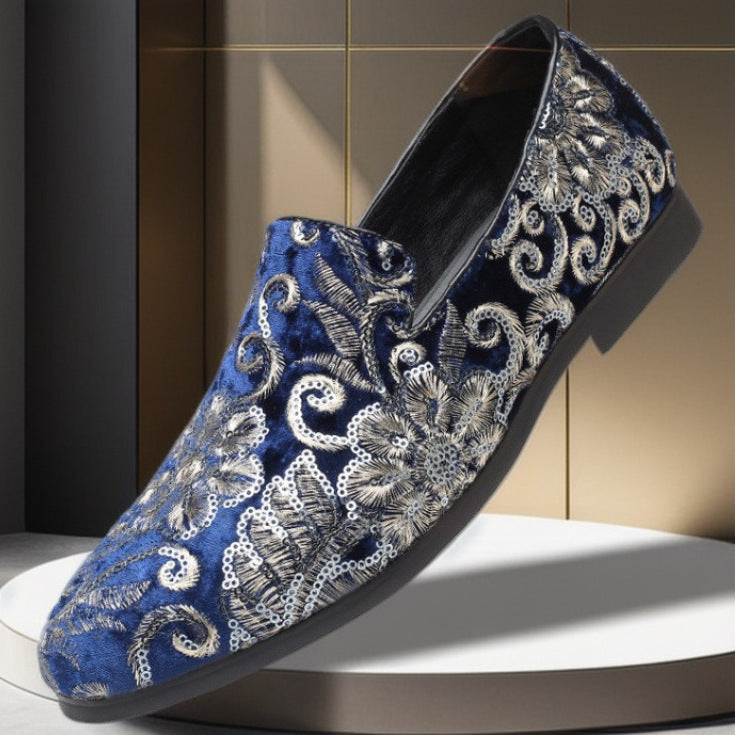Men’s Sequin Casual Slip-On Shoes Plus Size