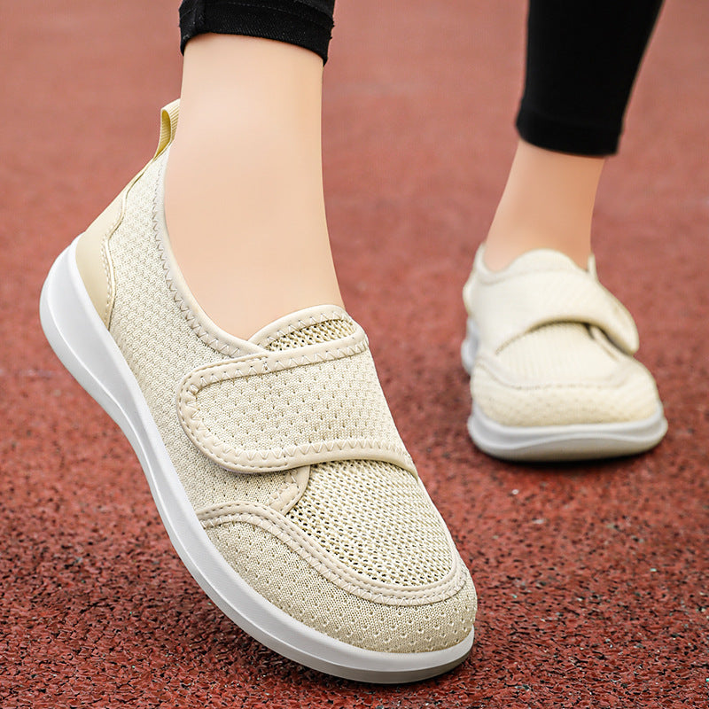 Widened Velcro Fly-Knit Rehabilitation Walking Shoes for Seniors