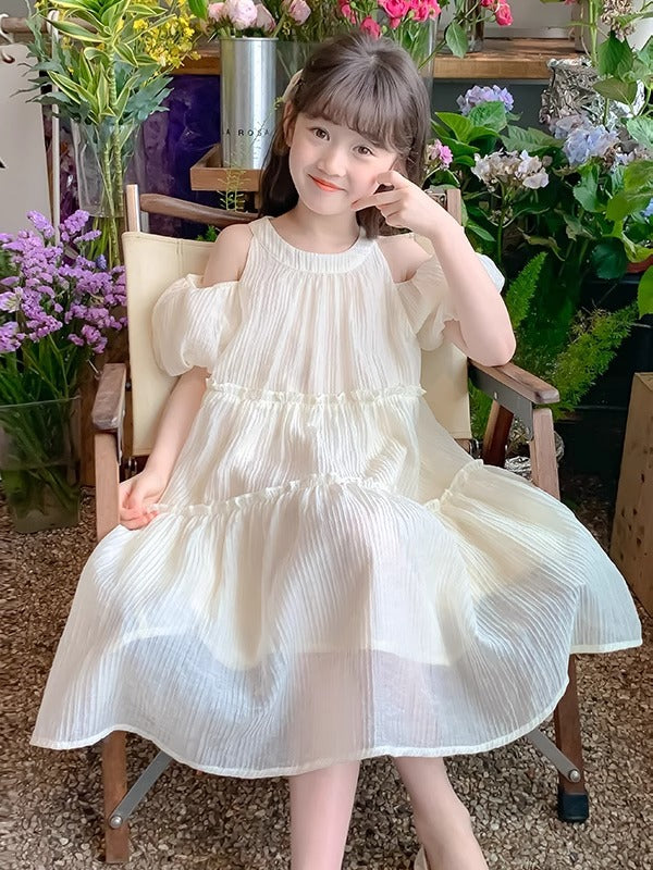 2026 Girls Chiffon Princess Summer Beach Dress