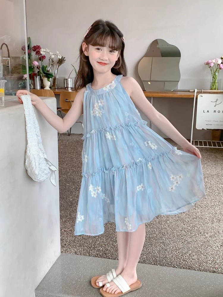 2026 Girls Chiffon Princess Summer Beach Skirt