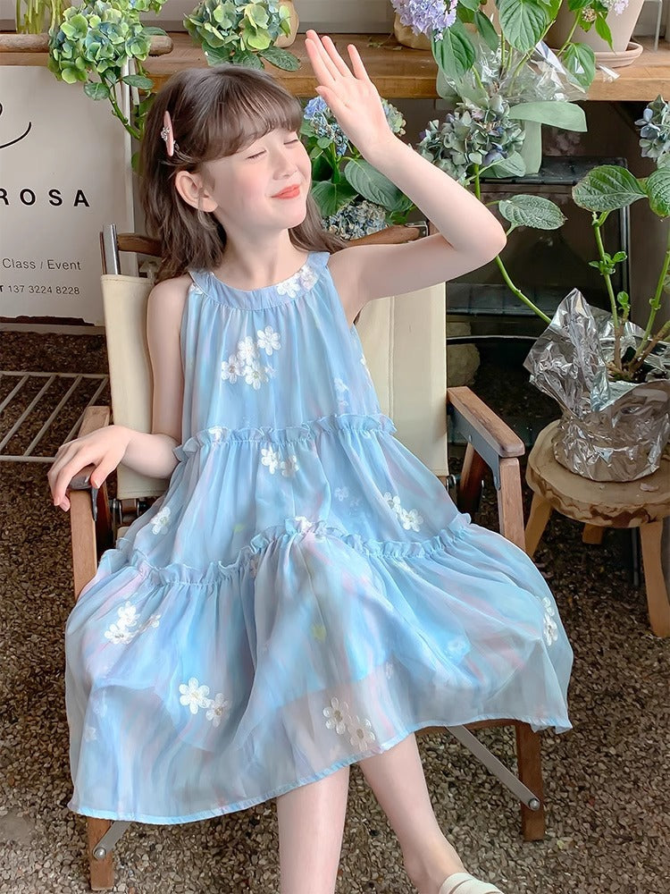 2026 Girls Chiffon Princess Summer Beach Skirt